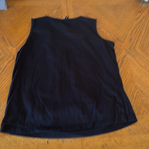 Jason Maxwell Black Embellished Tank Top with Pleated Design - Picture 3 of 6